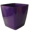 Вазон Тоскана с подставкой фиолетовый квадратный
