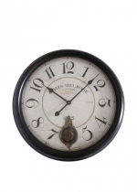 Часы настенные круглые металл с маятником 